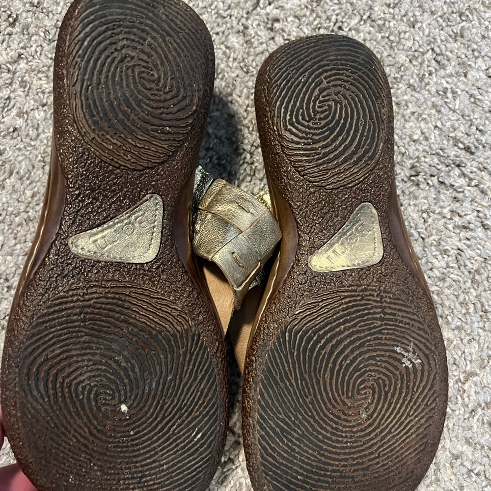 Born Gold Patchwork Sandals - image 2